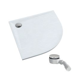 Schedpol Etrusco White Stone félkör alakú zuhanytálca 80x80 cm fehér 3.463/B/ST