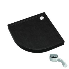 Schedpol Competia New Black Stone félkör alakú zuhanytálca 80x80 cm fekete 3.4633/C/ST