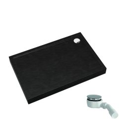 Schedpol Competia New Black Stone téglalap alakú zuhanytálca 120x80 cm fekete 3.4638/C/ST