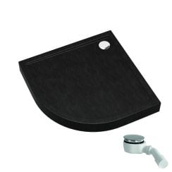 Schedpol Competia New Black Stone félkör alakú zuhanytálca 90x90 cm fekete 3.4634/C/ST