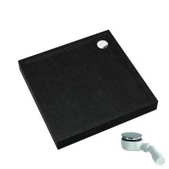 Schedpol Competia New Black Stone négyzet alakú zuhanytálca 80x80 cm fekete 3.4630/C/ST