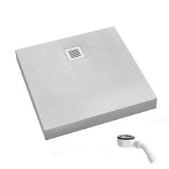 Schedpol New Horizons White Stone négyzet alakú zuhanytálca 90x90 cm fehér 3.3401/B/ST-M2