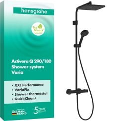 Hansgrohe Activera Q zuhany készlet fal termosztáttal trópusi zuhany opcióval fekete 28749670