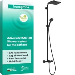 Hansgrohe Activera Q zuhany készlet fal termosztáttal trópusi zuhany opcióval fekete 28753670