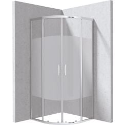 Deante Funkia Evo zuhanykabin 90x90 cm félkör alakú króm fényes/üveg mintával KYP0E99P