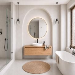 Baltica Design Aluma tükör 80x80 cm kerek világítással arany 5904107933986