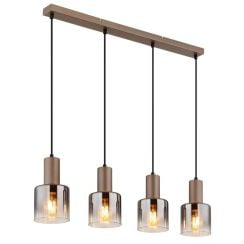Globo Lighting Walton függőlámpa 4x40 W füst színű -barna 54318-4H