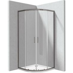 Deante Funkia Evo zuhanykabin zuhanytállal 90x90 cm félkör alakú grafit matt/átlátszó üveg KYPPD099P