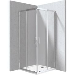 Deante Funkia Evo zuhanykabin zuhanytállal 90x90 cm négyzet króm fényes/átlátszó üveg KYCP0099P