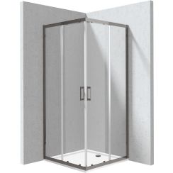 Deante Funkia Evo zuhanykabin zuhanytállal 80x80 cm négyzet grafit matt/átlátszó üveg KYCPD088P