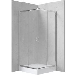 Deante Funkia zuhanykabin zuhanytállal 90x90 cm négyzet króm fényes/átlátszó üveg KYCZ041K