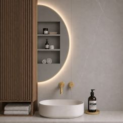 Baltica Design Aluma tükör 60x120 cm világítással arany 5904107934563