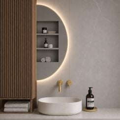 Baltica Design Aluma tükör 50x100 cm világítással arany 5904107934525