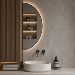Baltica Design Aluma tükör 60x120 cm világítással fekete 5904107934549