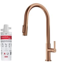 Készlet konyhai csaptelep Franke Maris Slim Clear Water J Pull-Out 120.0736.602, mosogató alatti szűrő Franke Pro M Connect 150.0752.886