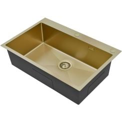 Ruvetti Masivo mosogató adagolóval 76x50 cm arany 5002M_PVD_CH80_W