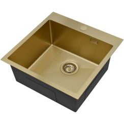 Ruvetti Masivo acél mosogató 50x50 cm arany 5002M_PVD_CH50_W