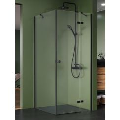 New Trendy Kalibra Black zuhanykabin 80x70 cm négyszögletes fekete matt/átlátszó üveg K-5061