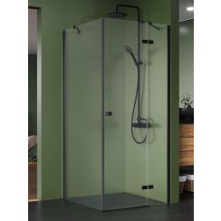 New Trendy Kalibra Black zuhanykabin 100x80 cm négyszögletes fekete matt/átlátszó üveg K-5070