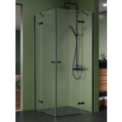 New Trendy Kalibra Black zuhanykabin 100x100 cm négyzet fekete matt/átlátszó üveg K-5105
