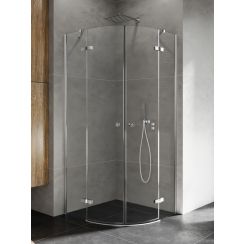 New Trendy Kalibra zuhanykabin 80x80 cm félkör alakú króm fényes/átlátszó üveg K-5127