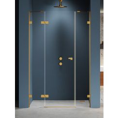 New Trendy Eventa Gold Brushed zuhanyajtók 110 cm dönthető arany csiszolt/átlátszó üveg EXK-8233