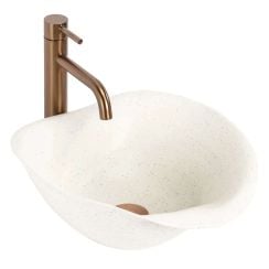 Rea HM Handmande mosdótál 40x39 cm mosdótálak barna/bézs matt REA-U0609