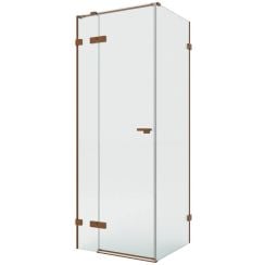 New Trendy Eventa Copper Brushed zuhanykabin 100x80 cm négyszögletes réz csiszolt/átlátszó üveg EXK-8021