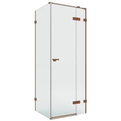 New Trendy Eventa Copper Brushed zuhanykabin 110x90 cm négyszögletes réz csiszolt/átlátszó üveg EXK-8058