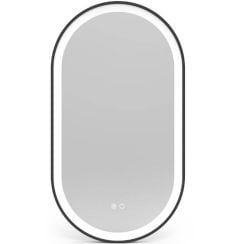 LaVita Leto tükör 90x50 cm ovális világítással páramentesítő fóliával fekete 5900378341024