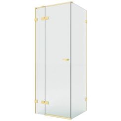 New Trendy Eventa Gold Brushed zuhanykabin 110x70 cm négyszögletes arany csiszolt/átlátszó üveg EXK-8259