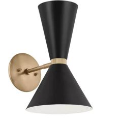 Elstead Lighting Phix oldalfali lámpa 2x40 W fekete-barna KL-PHIX-1W-CBB