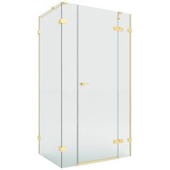 New Trendy Eventa Gold Brushed zuhanykabin 110x80 cm négyszögletes arany csiszolt/átlátszó üveg EXK-8327