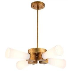 Elstead Lighting Kristy függőlámpa 4x40 W arany-opál KRISTY-4P-DG-OPAL