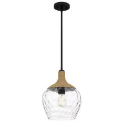 Elstead Lighting Royer függőlámpa 1x60 W fekete-átlátszó QZ-ROYER-1P-MBK