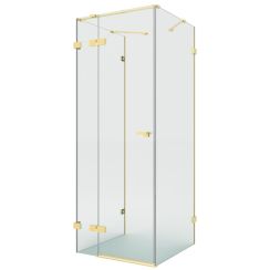 New Trendy Eventa Gold Brushed zuhanykabin 80x80 cm négyzet arany csiszolt/átlátszó üveg EXK-8344