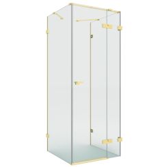 New Trendy Eventa Gold Brushed zuhanykabin 100x90 cm négyszögletes arany csiszolt/átlátszó üveg EXK-8355