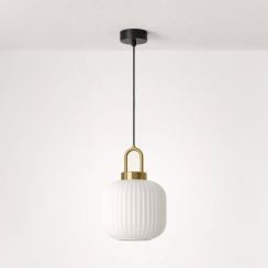 Kaja Diop függőlámpa 1x15 W fehér-fekete-patina K-5891