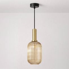 Kaja Hiro függőlámpa 1x15 W fekete-patina-borostyán K-5885