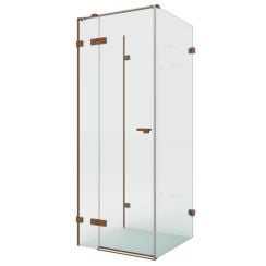 New Trendy Eventa Copper Brushed zuhanykabin 100x80 cm négyszögletes réz csiszolt/átlátszó üveg EXK-8147