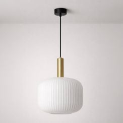 Kaja Fabio függőlámpa 1x15 W fehér-fekete-patina K-5870