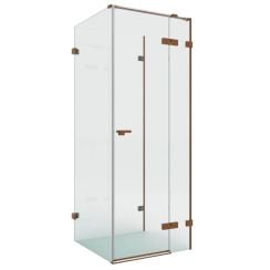 New Trendy Eventa Copper Brushed zuhanykabin 100x80 cm négyszögletes réz csiszolt/átlátszó üveg EXK-8148