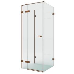 New Trendy Eventa Copper Brushed zuhanykabin 100x90 cm négyszögletes réz csiszolt/átlátszó üveg EXK-8149
