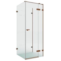 New Trendy Eventa Copper Brushed zuhanykabin 100x90 cm négyszögletes réz csiszolt/átlátszó üveg EXK-8150