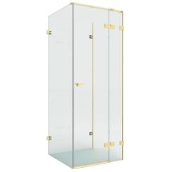New Trendy Eventa Copper Brushed zuhanykabin 100x90 cm négyszögletes arany csiszolt/átlátszó üveg EXK-8383
