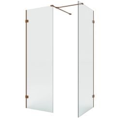 New Trendy Eventa Copper Brushed walk-in zuhanykabin 120x90 cm négyszögletes réz csiszolt/átlátszó üveg EXK-8201