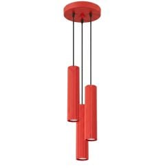 Sollux Lighting Karbon függőlámpa 3x10 W piros SL.2341