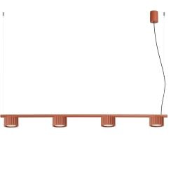 Sollux Lighting Aura függőlámpa 4x10 W piros SL.2699