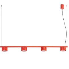 Sollux Lighting Aura függőlámpa 4x10 W piros SL.2708