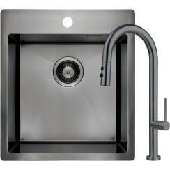 Deante Olfato Precious mosogató csapteleppel grafit/grafit ZPO_AD10A